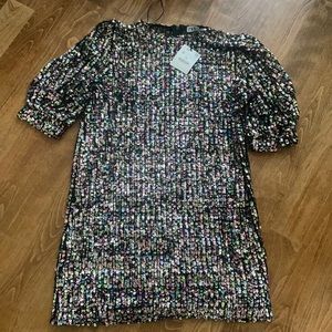 NEW NWT Zara Dress Confetti Sparkle Sequin Dress M